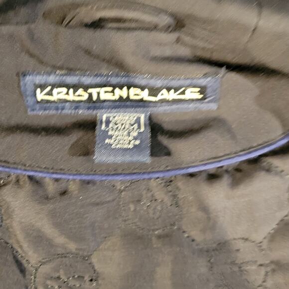 Kristen Blake Mid Anorak Flap Pockets Hooded Full Zip Jacket Black Womens Sze M - Picture 5 of 8